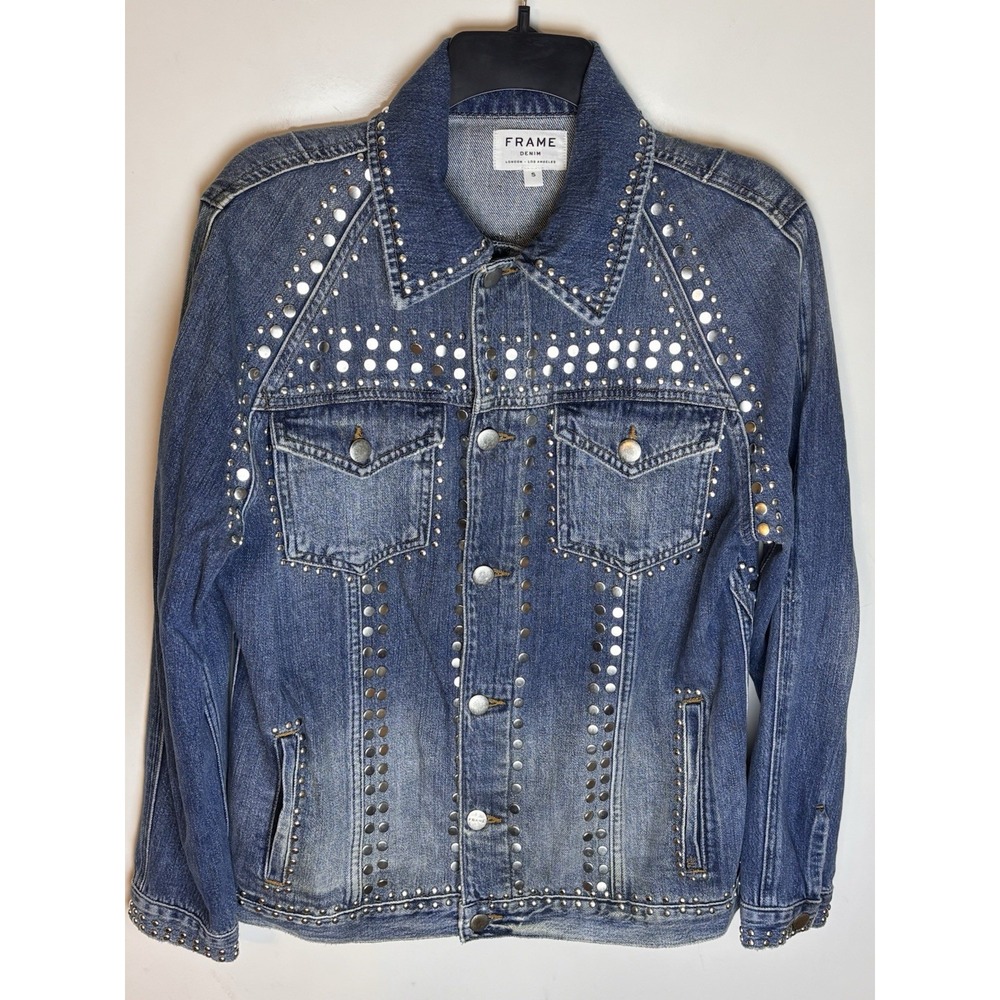 FRAME Denim Le Studded Jacket Gelder Size Small
